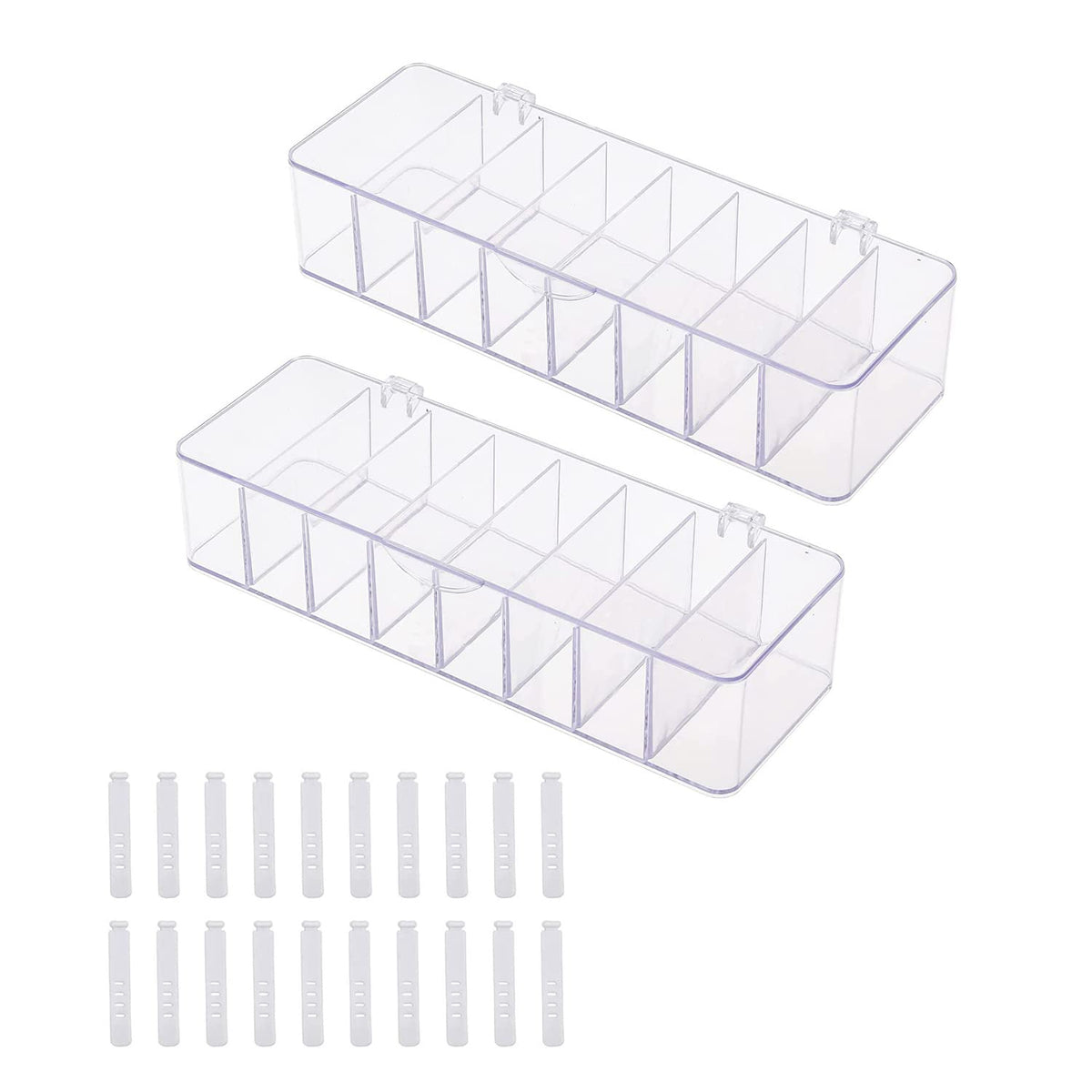 Clear Cable Storage BoxCable Organizer Box Storage Desktop Data Cable Cord Storage Box Plastic Cable Management Box (with lid 2pcs)